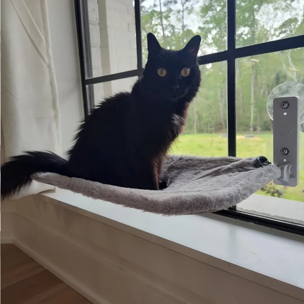 Brand New Cat Hammock Strong Window Suction 40 lb Capacity Cozy Indoor Gray Bed